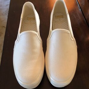 Keds Kate Spade  TRIPLE Decker Pearl White NWOT